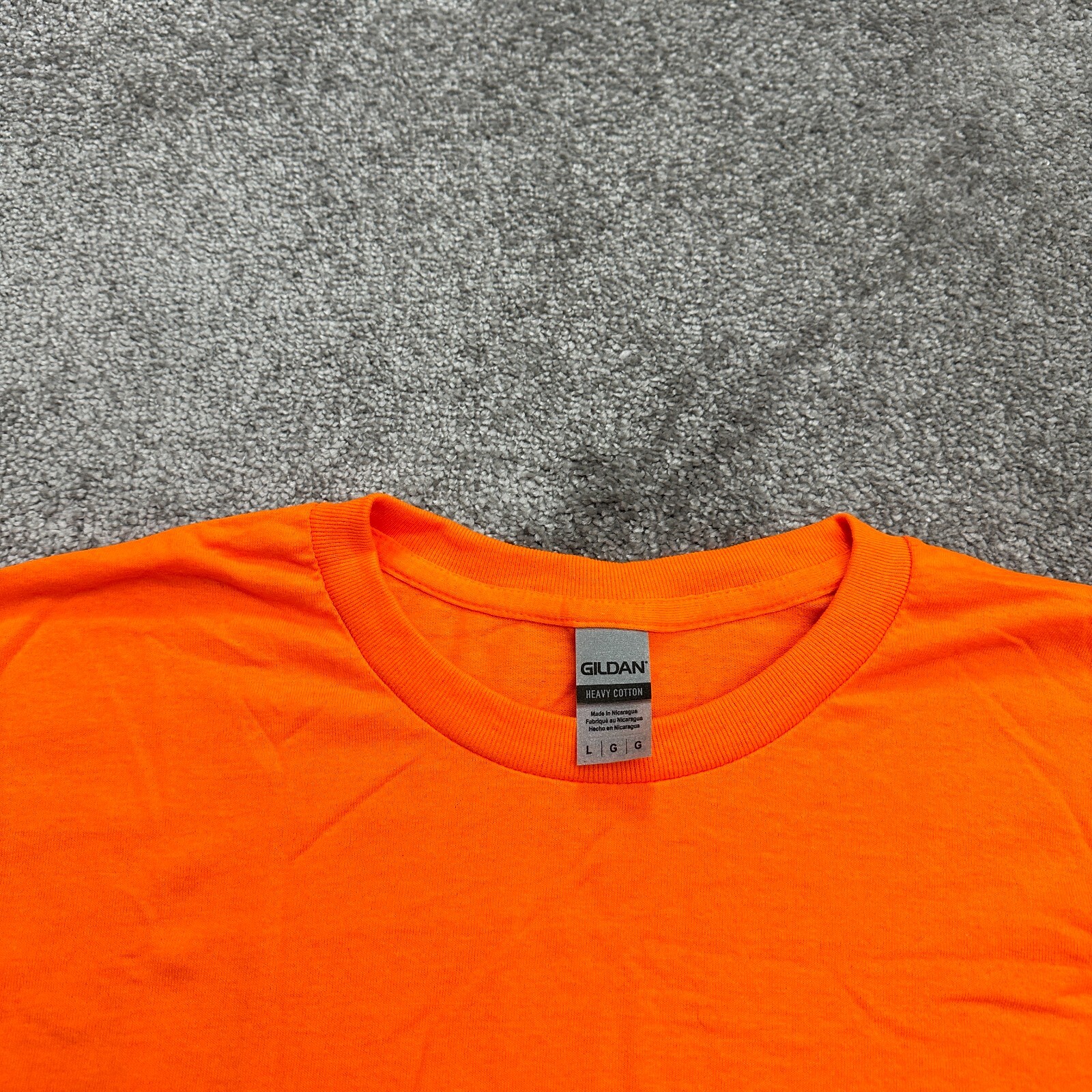 Gildan G5000 Heavy Cotton Basic T-Shirt Mens Large Orange Crew Neck Tee NWT New gallery
