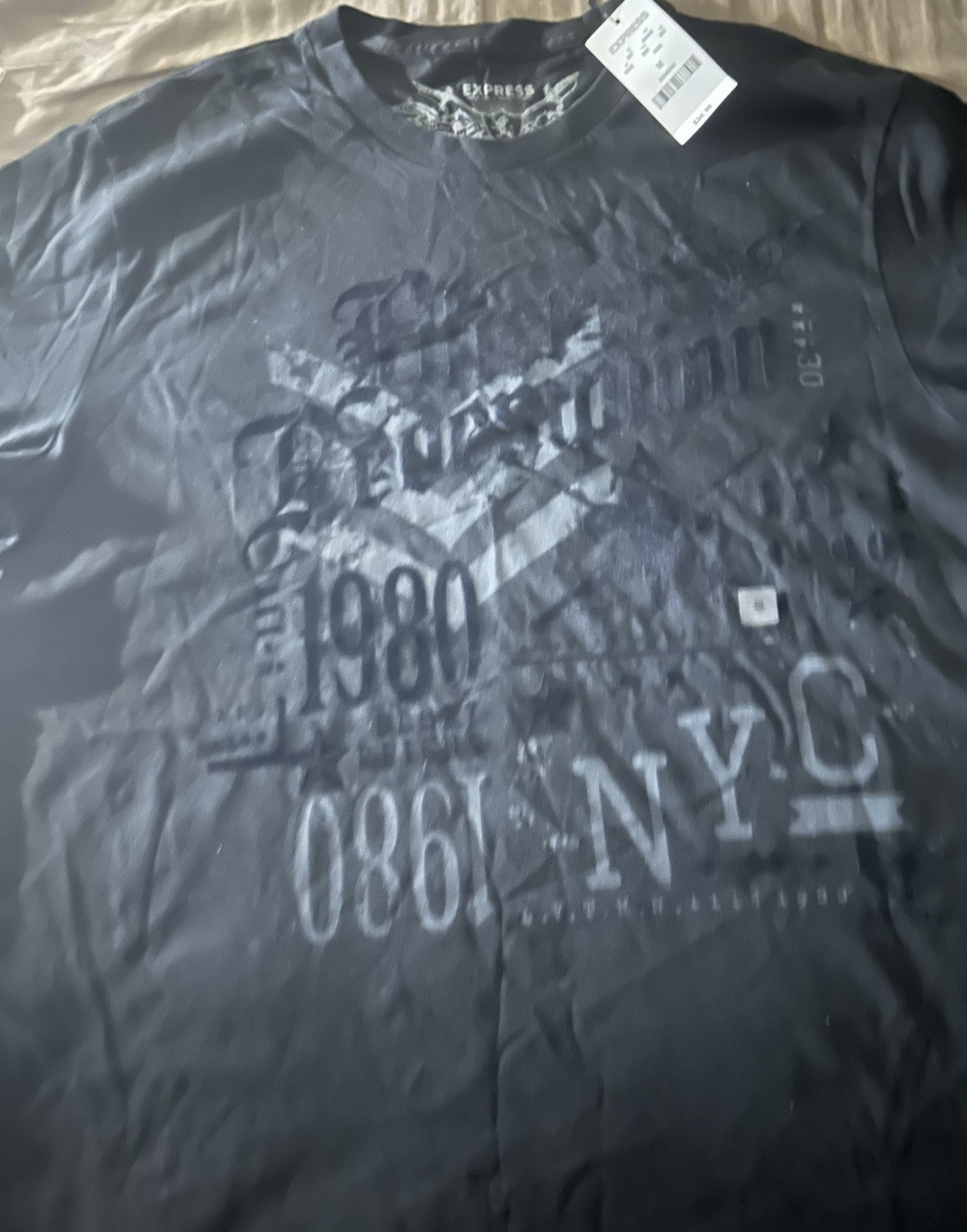 NWT EXPRESS COTTON T-SHIRT MEDIUM - BLACK "AFTER REDEMPTION" VINTAGE gallery