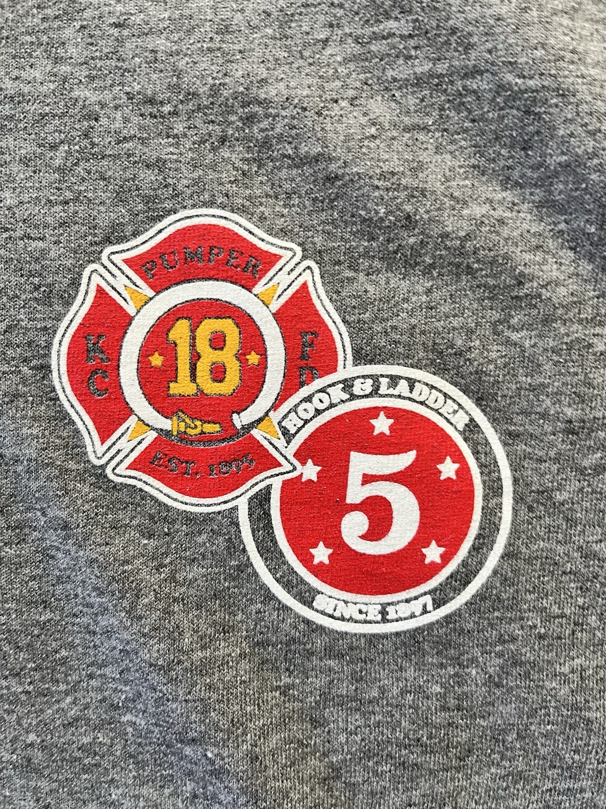 Kansas City MO Fire Department KCFD Station 18 Heather Gray T-Shirt Mens XL gallery