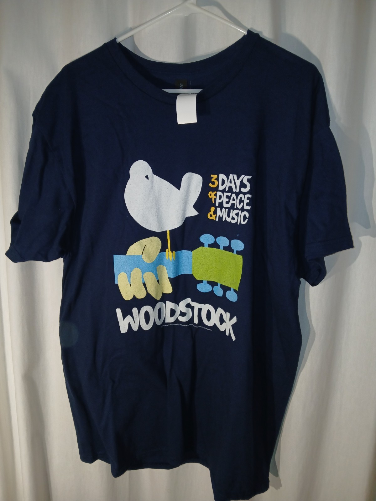 Woodstock Multi Color Logo 3 Days Of Peace & Music T-shirt Adult XL New W/tag gallery