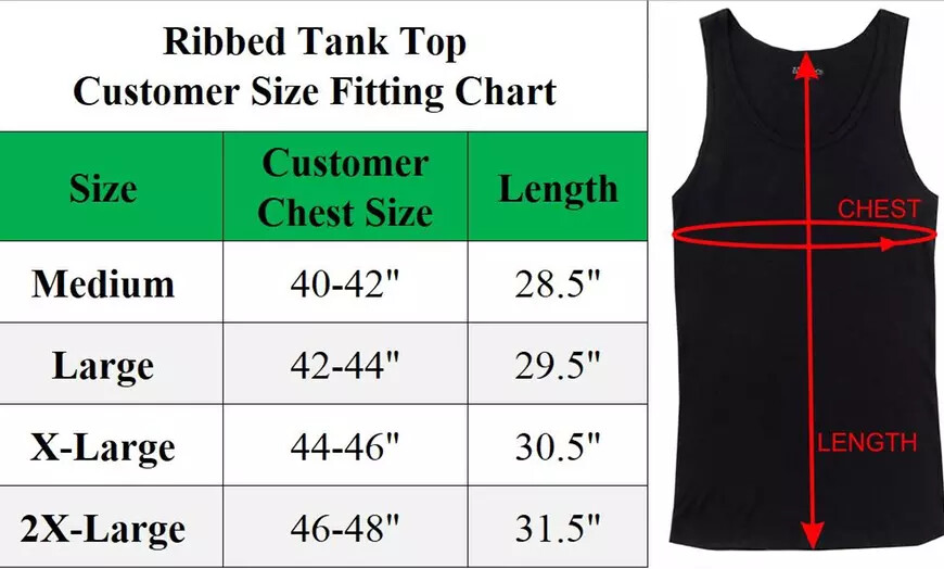 Men's Heavyweight Combed Cotton Ribbed Tank Top TAGLESS (S-2X) NWT FREE SHIPPING gallery