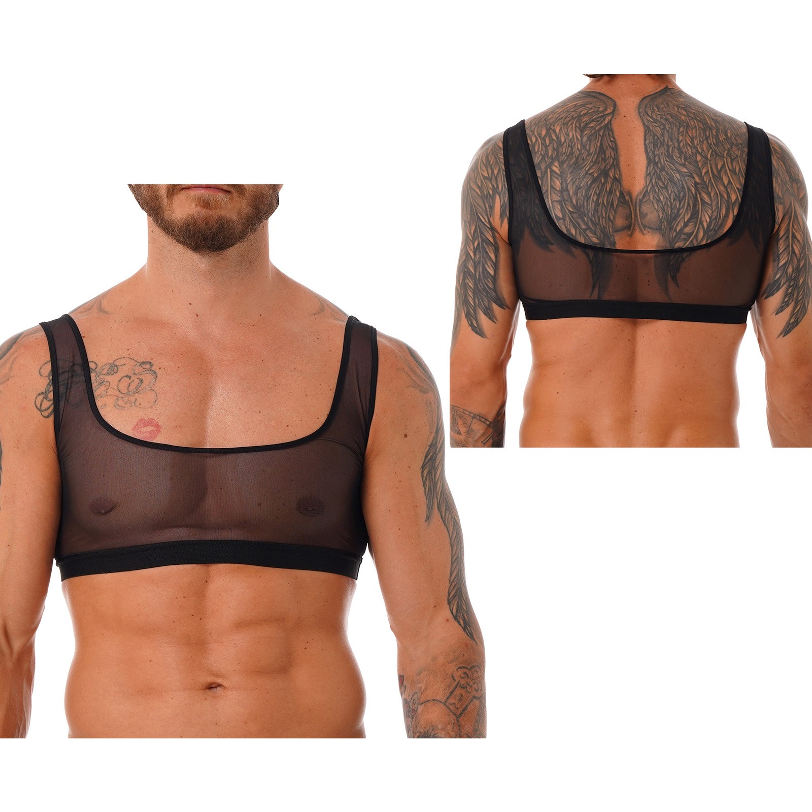 US Mens Metallic Shiny Slim Top Sleeveless Disco Sling Vest T-shirt for Gym Club gallery