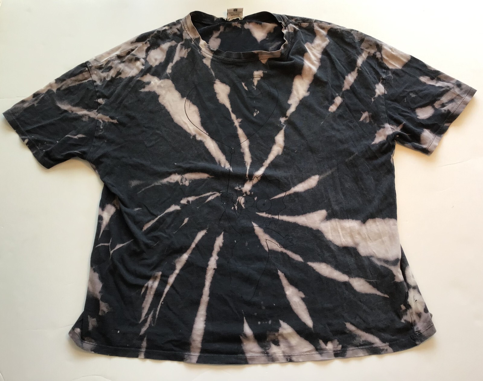 Zara Maggie Simpson Outline Tie Dye T-Shirt, Gray, Size Large gallery