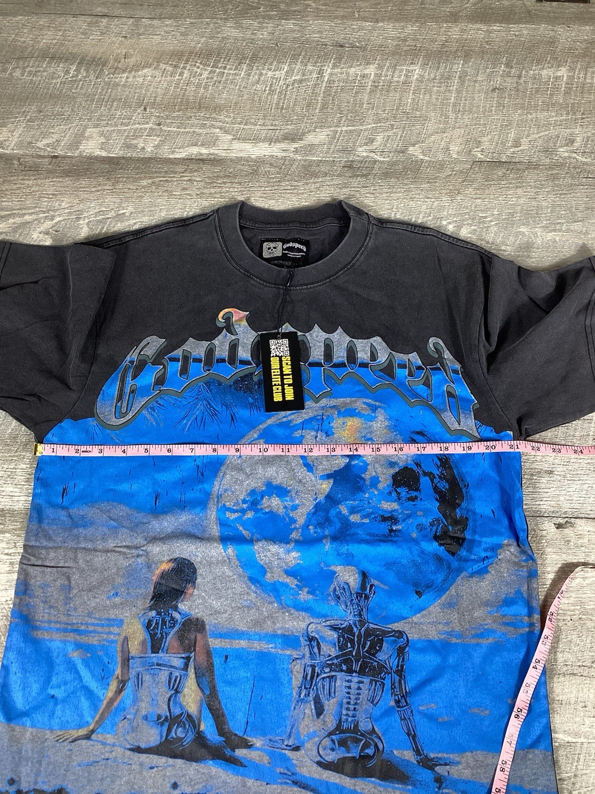Godspeed Rare Collection Tee Small Black Blue Graphic Earth Streetwear NWT gallery