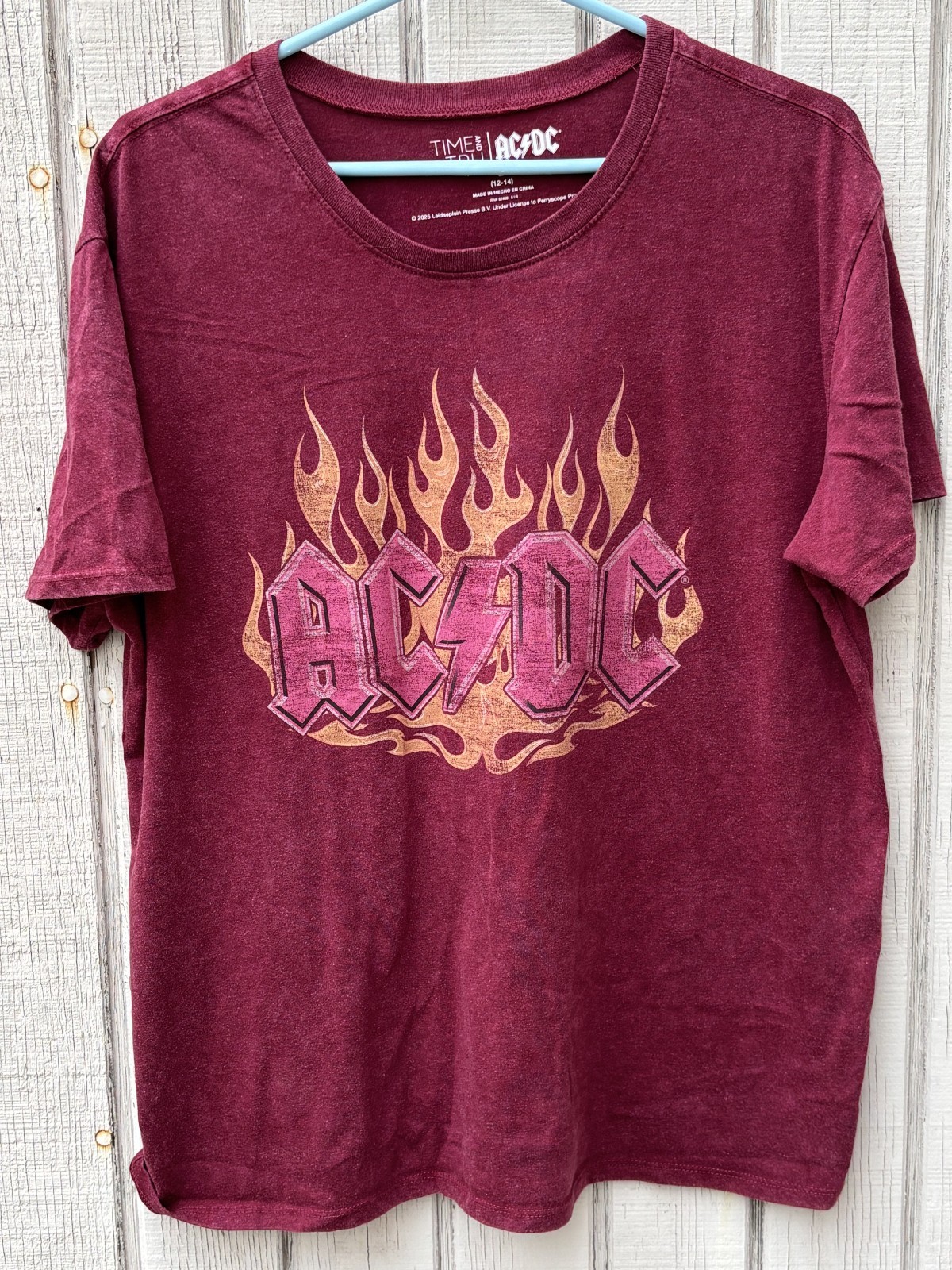 Vintage ACDC Rock Band Music Short Sleeve Graphic T-Shirt Tee Size Kid’s L