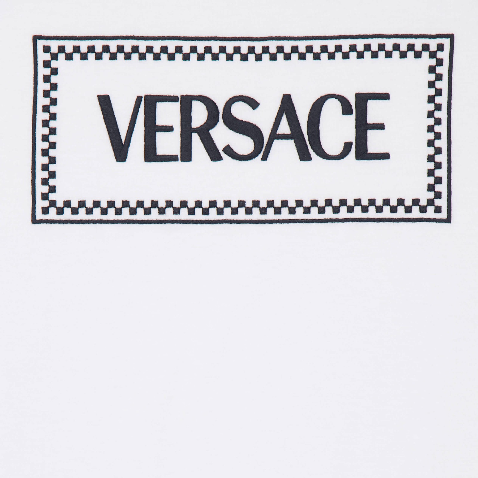 Versace 90s Logo Embroidered Cotton T Shirt gallery