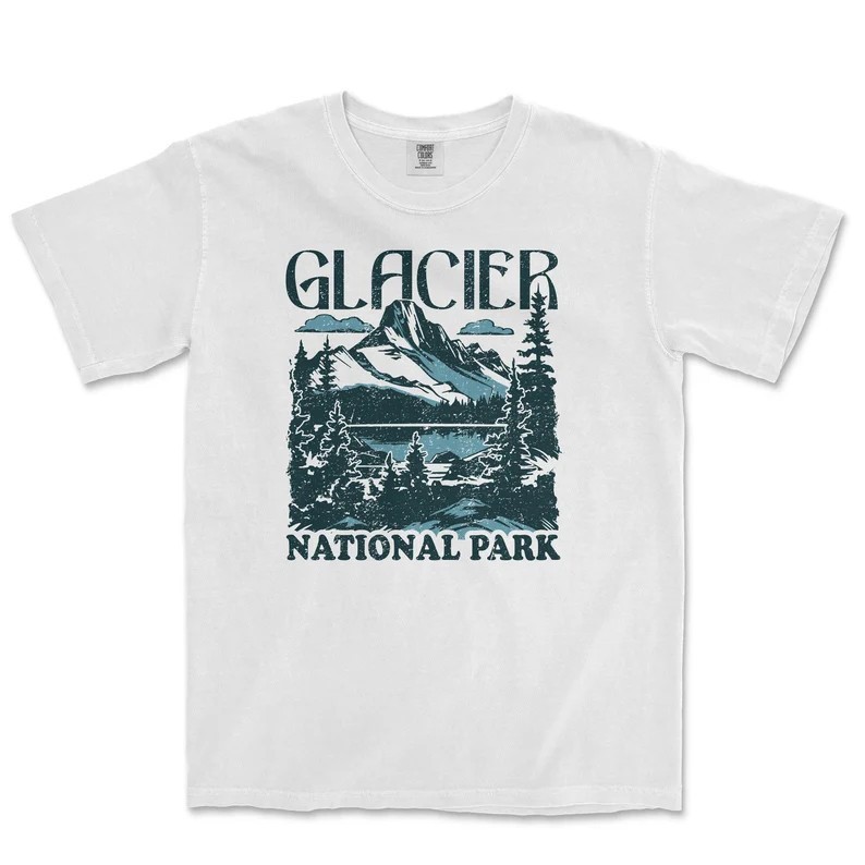 Glacier National Park Comfort Tee Vintage Style Shirt Nature Hiking gallery