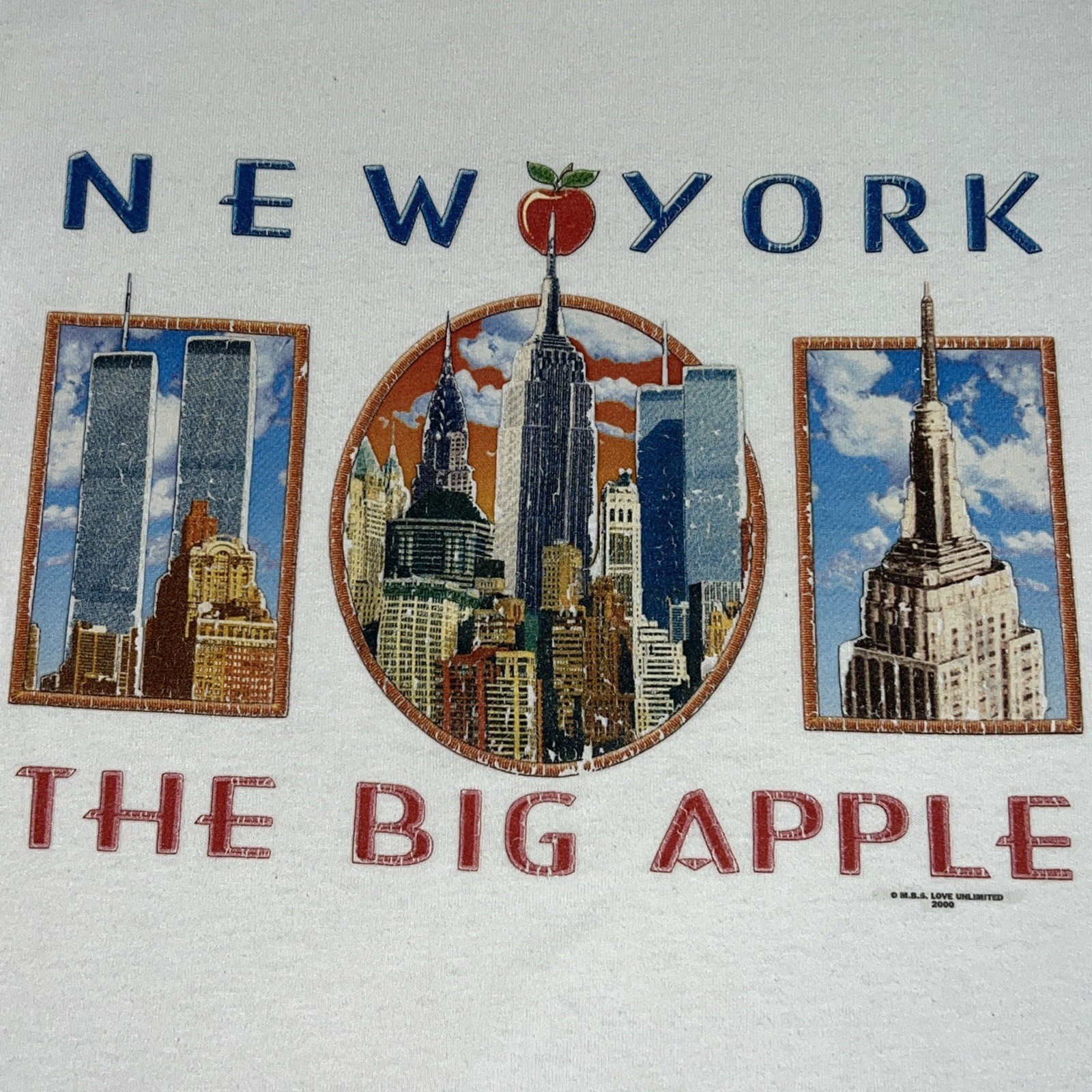 Vintage NYC New York Big Apple Shirt Unisex Large Fruit of the Loom 2000 Y2K
