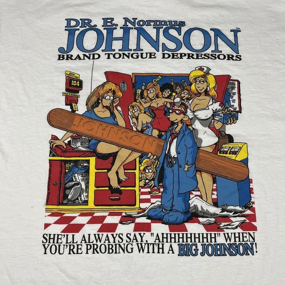 Reprint Big Johnson 90s Retro style White T shirt Men Women Unisex NH25159