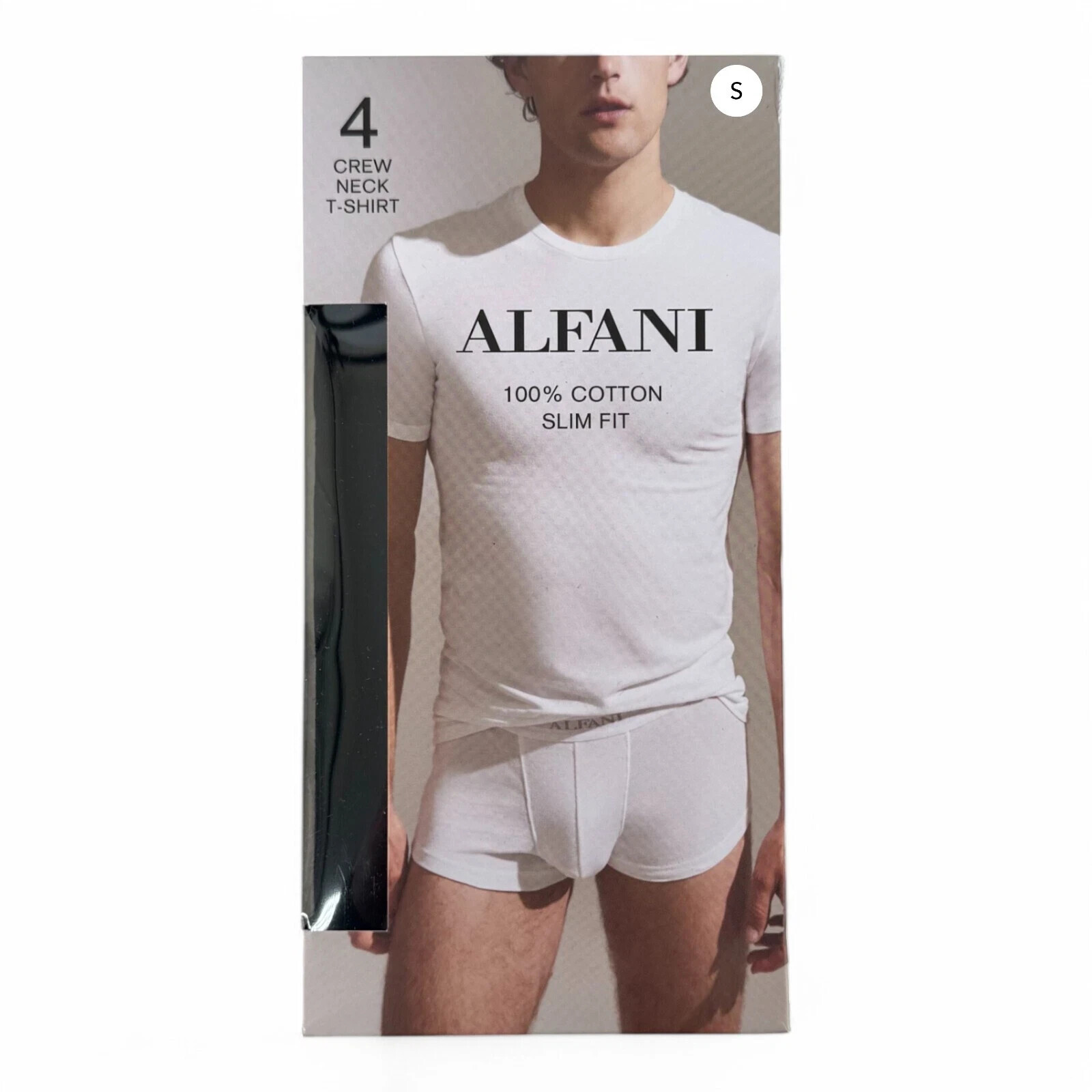 Alfani Mens 4 Pack Classic T Shirt Tagless Undershirts White or Black Ret $40 gallery