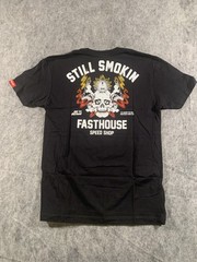 NWT Fasthouse Smoke & Octane Black Tshirt Skull Head Still Smoking Size M