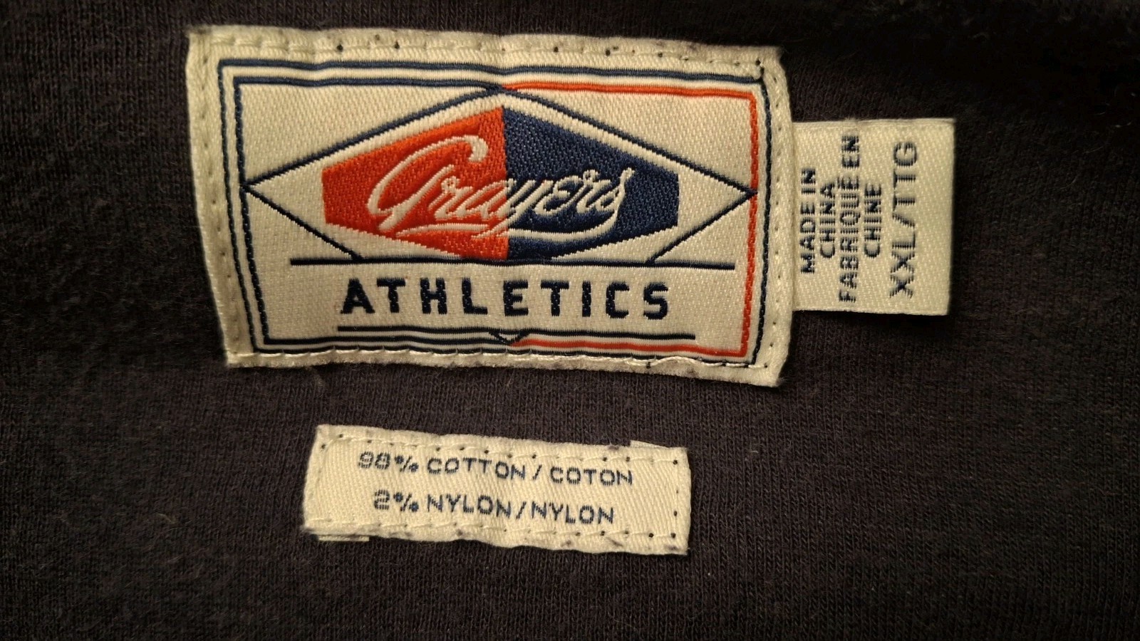 Grayers Athletics Mens XXL Henley Shirt Gray Cotton Nylon Blend Long Sleeve 2XL gallery