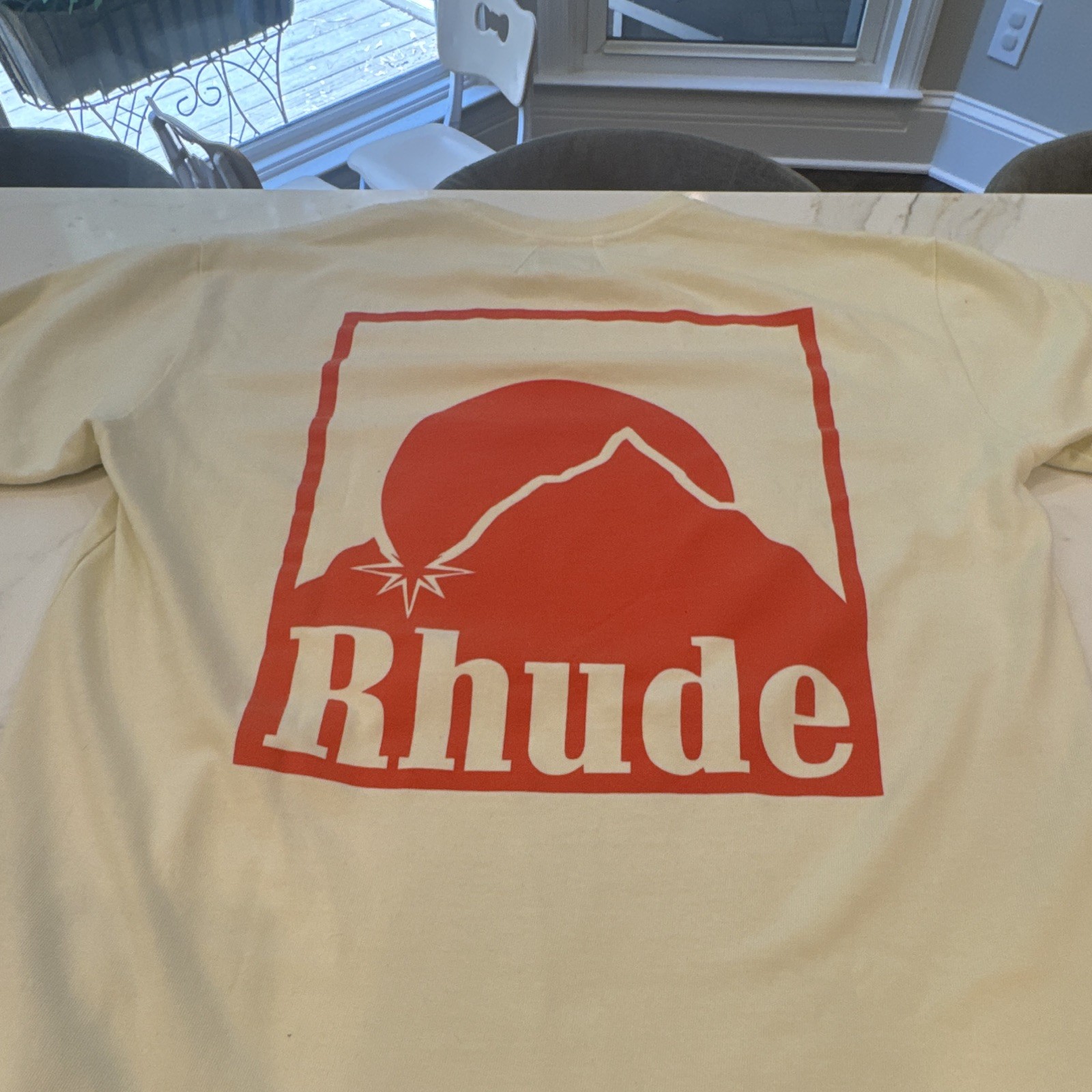 RHUDE Moonlight Badge Tee Men's M White Cotton Graphic Logo Crew Neck Tee gallery