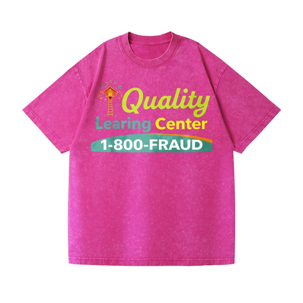 Quality Learning Center 1-800-FRAUD Washed Oversized T-Shirt Funny Meme Tee gallery