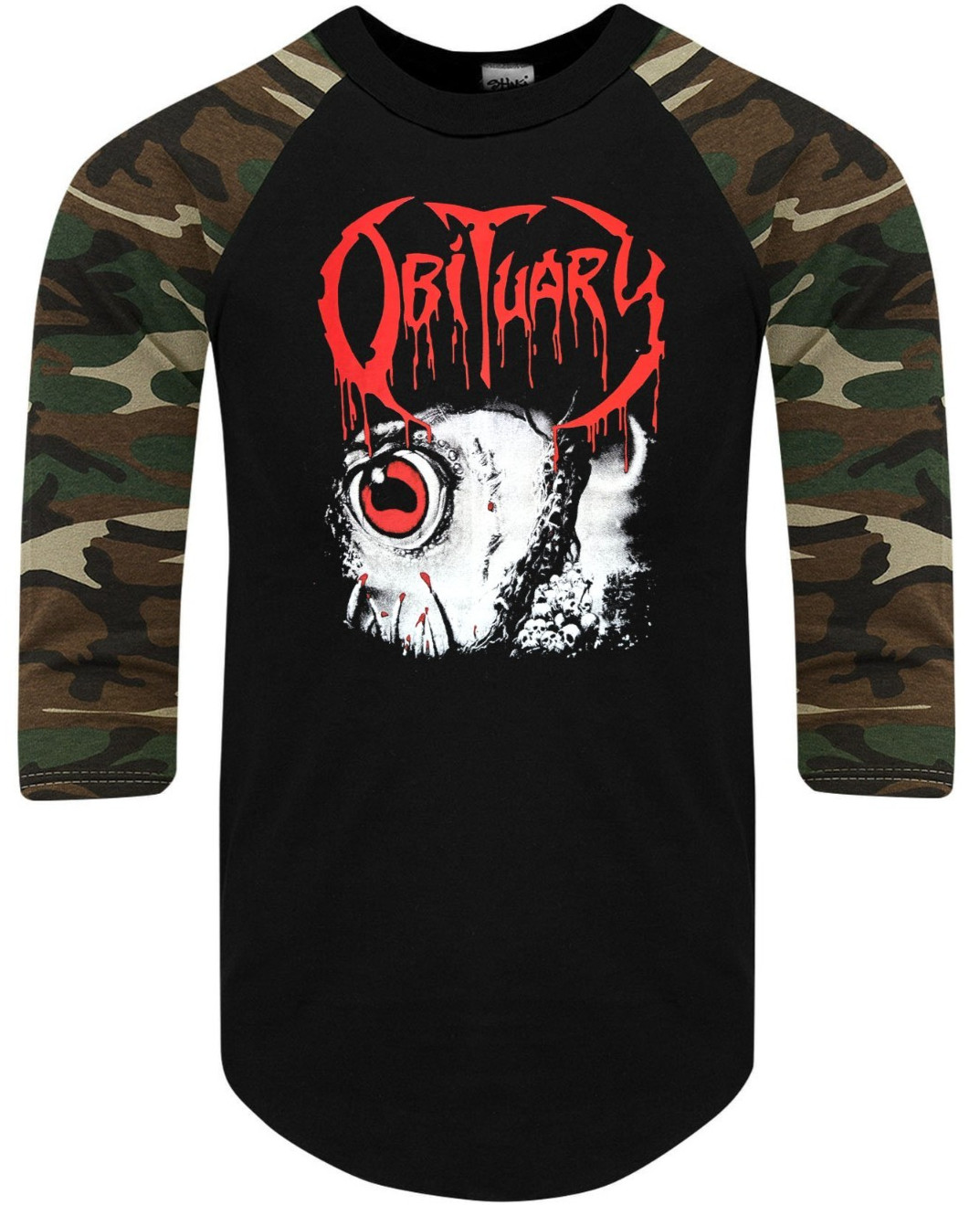 Obituary Chopped in Half Death Metal Band Raglan 3/4 Sleeve (Multiple Variation) gallery