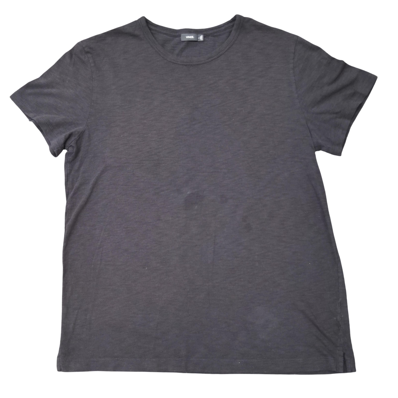 Vince Shirt Mens Large Gray Crewneck Cotton Short Sleeve Tee Solid FLAW gallery