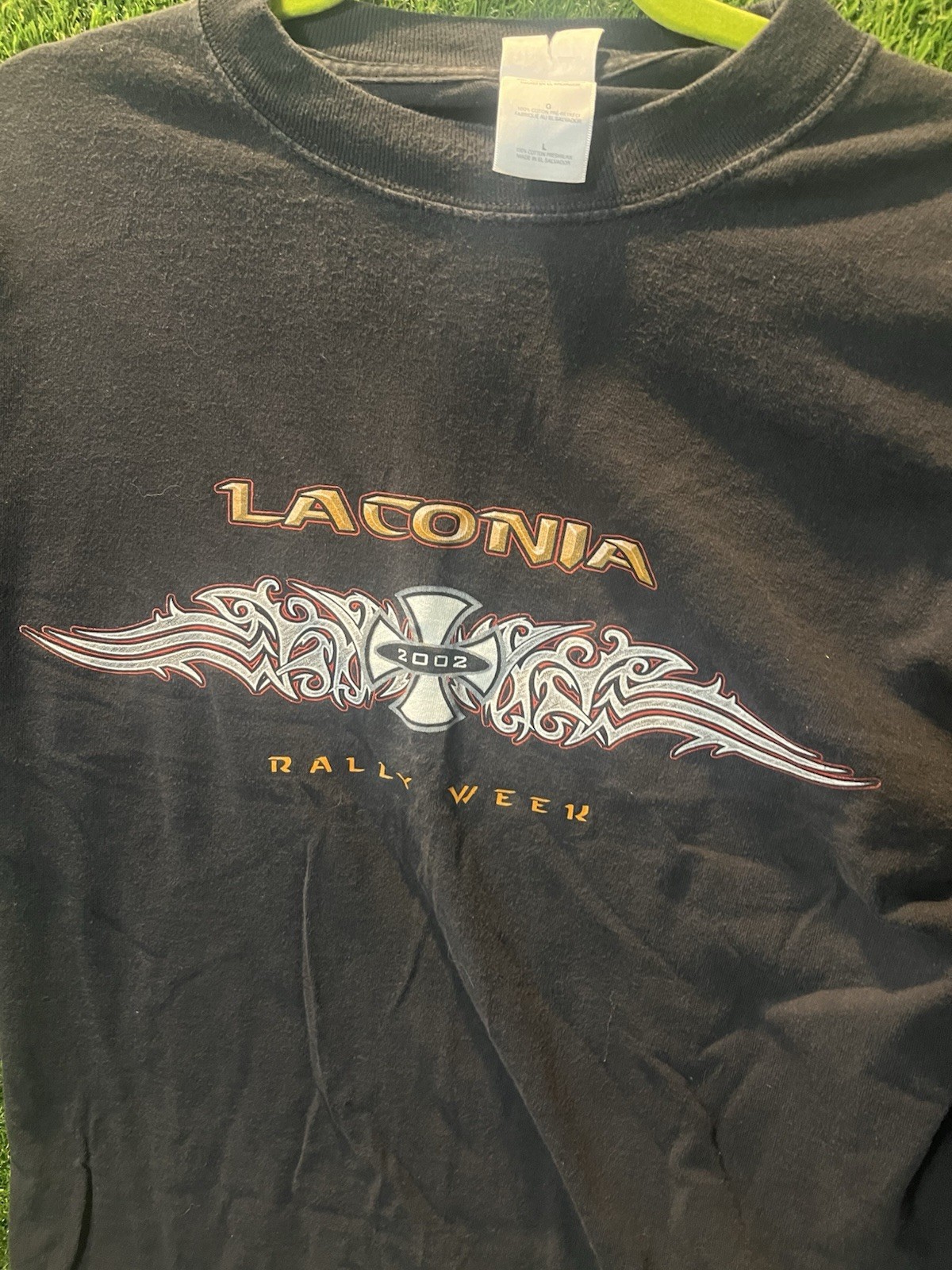 - T-shirt 2002 Motorcycle Rally Laconia New Hampshire Large Small Hole As Shown gallery