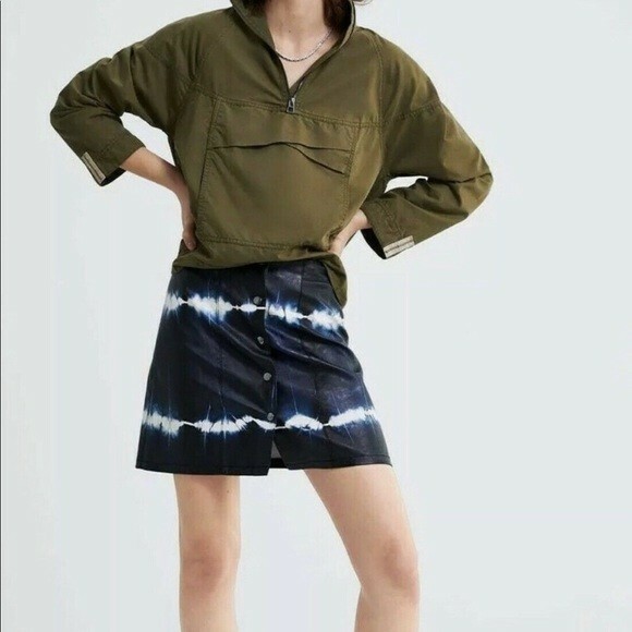 NWOT Zara Tie Dye Faux Leather Mini Skirt