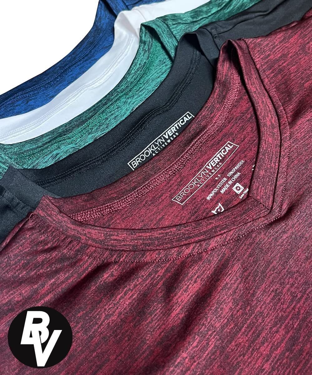 BROOKLYN VERTICAL Men’s 5-Pack V-Neck Quick Dry Moisture Wicking Active... gallery