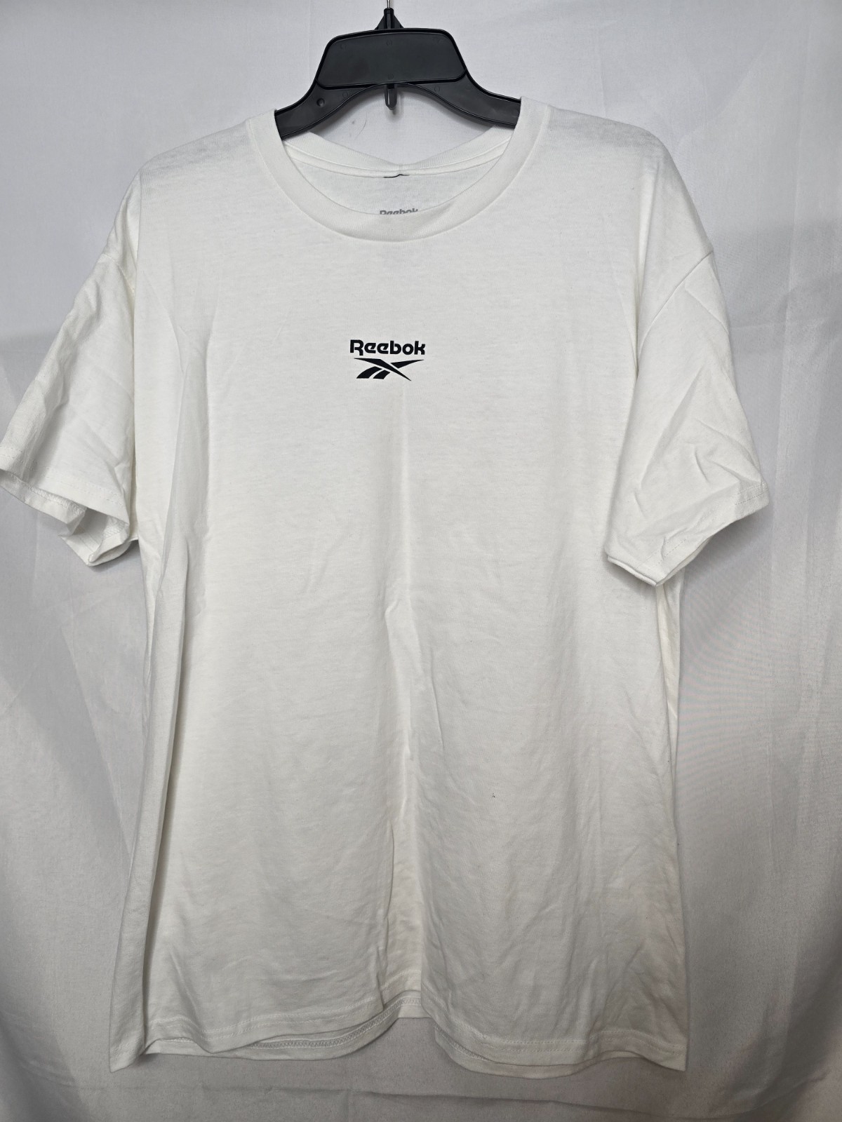 NWT Reebok Mens White Cotton Short Sleeve Game Win Logo Graphic T-Shirt Size M gallery
