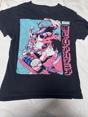 Funimation Men’s Black Crew Neck Short Sleeve Cotton Knit My Hero Academia Tee S