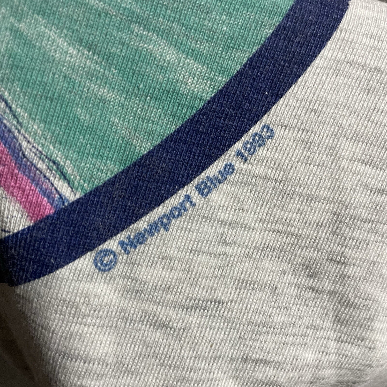 Vintage Newport Blue Angler Gray Tshirt 90s Fisherman Fishing Mens Size Measured gallery