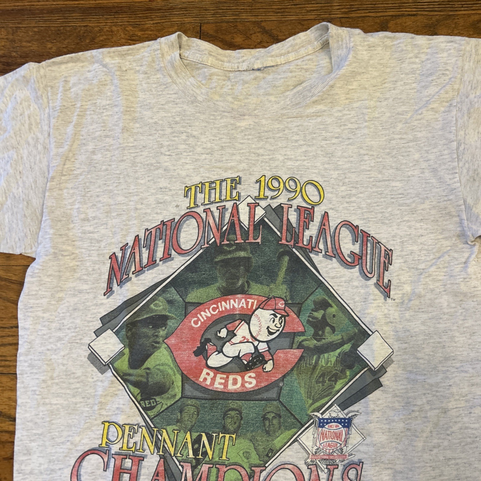 Vintage 1990 Salem Sportswear Cincinnati Reds World Champs Shirt 90s Large L gallery