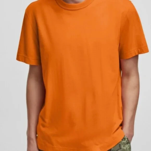 MODE OF ONE Solid Voltage Orange T-Shirt Regular Fit Cotton Lightweight L