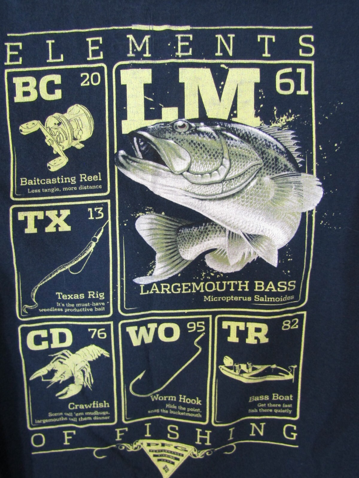 Columbia PFG Deep Navy Fishing Short Sleeve Cotton Blend T-Shirt Men's Size S gallery