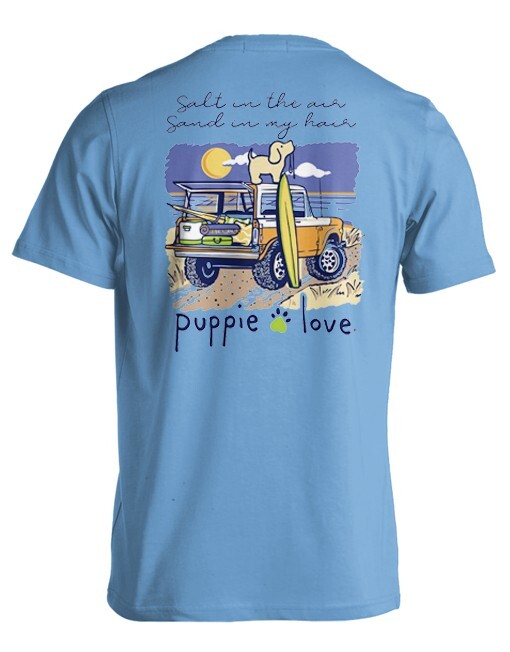 New PUPPIE LOVE SALT in the Air Sand in my Hair PUP T-SHIRT