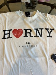 Size Large – Civil Regime “Horny American Classic” Oversized Tee In Butter 🔥
