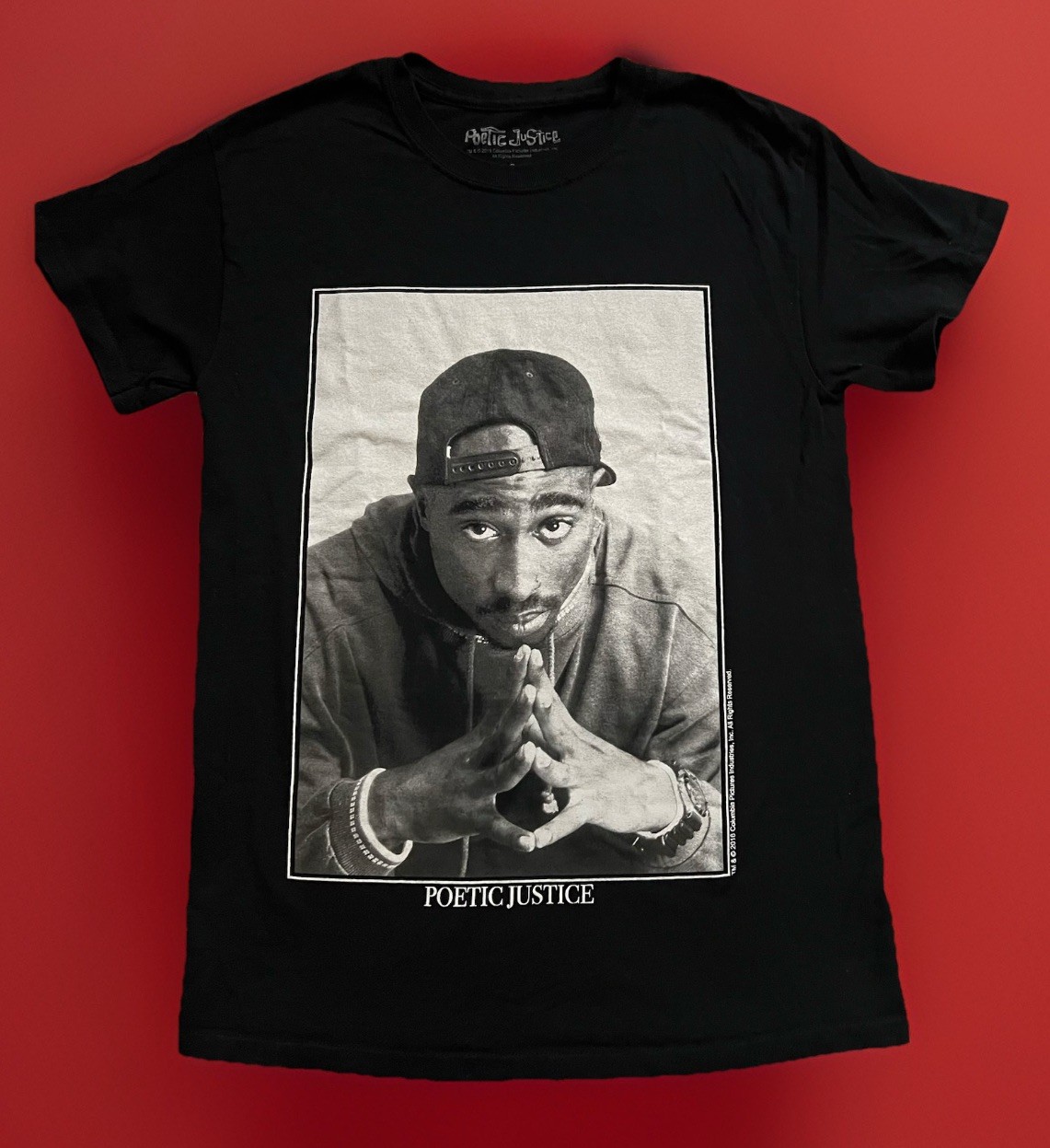 Poetic Justice Tupac Shakur Graphic T-Shirt Black Short Sleeve Size M gallery