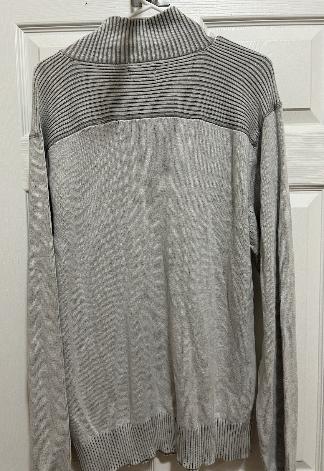 Mens Carbon Shirt/Sweater Size XL Grey 8" zip Long Sleeves Collar 100% Cotton gallery