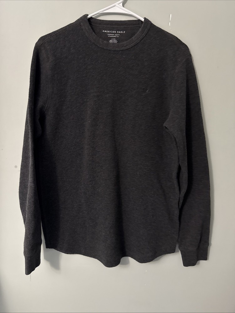 Gray American Eagle Super Soft Standard Fit Thermal Size Small