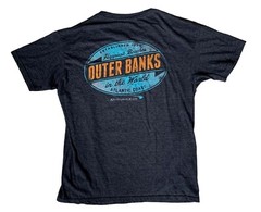 Outer Banks OBX Happiest Beaches in the World Grey T-Shirt Size Medium