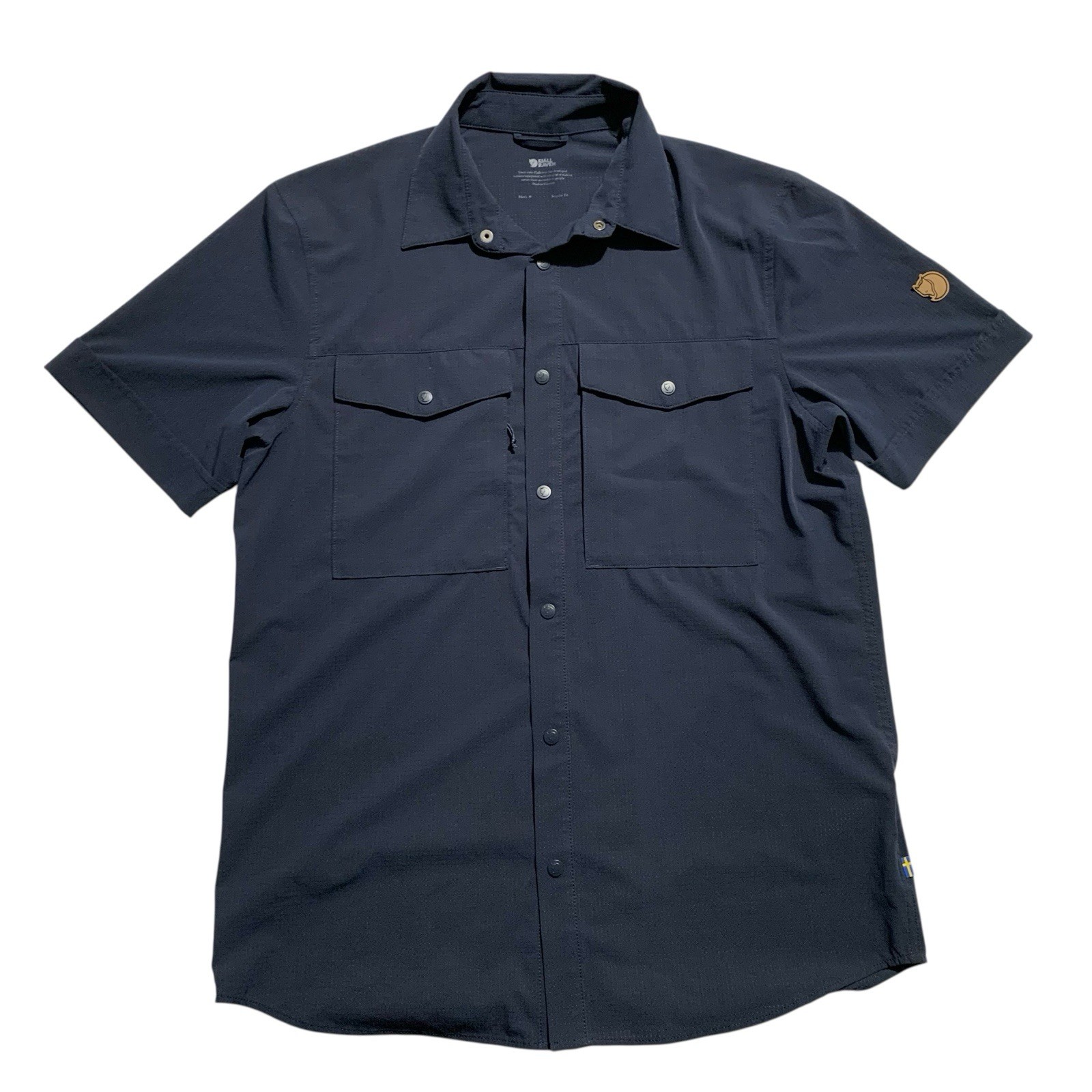 Fjallraven Abisko Trekking Short Sleeve Men’s Shirt Blue Size Medium