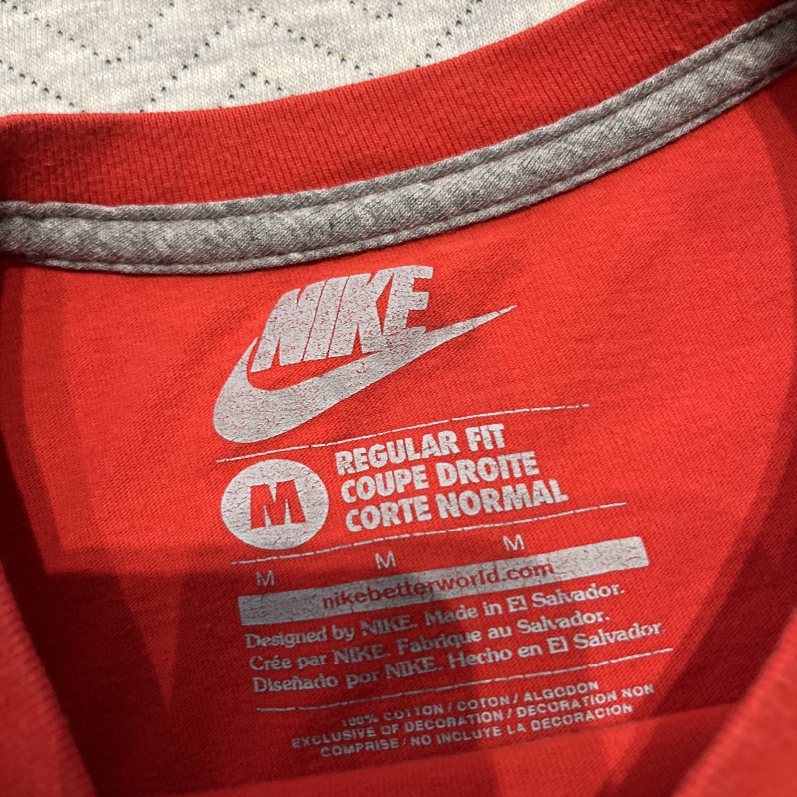 Nike Shirt Mens Medium Red Black Swoosh Running Track Field Sports Tee Damn Fast gallery