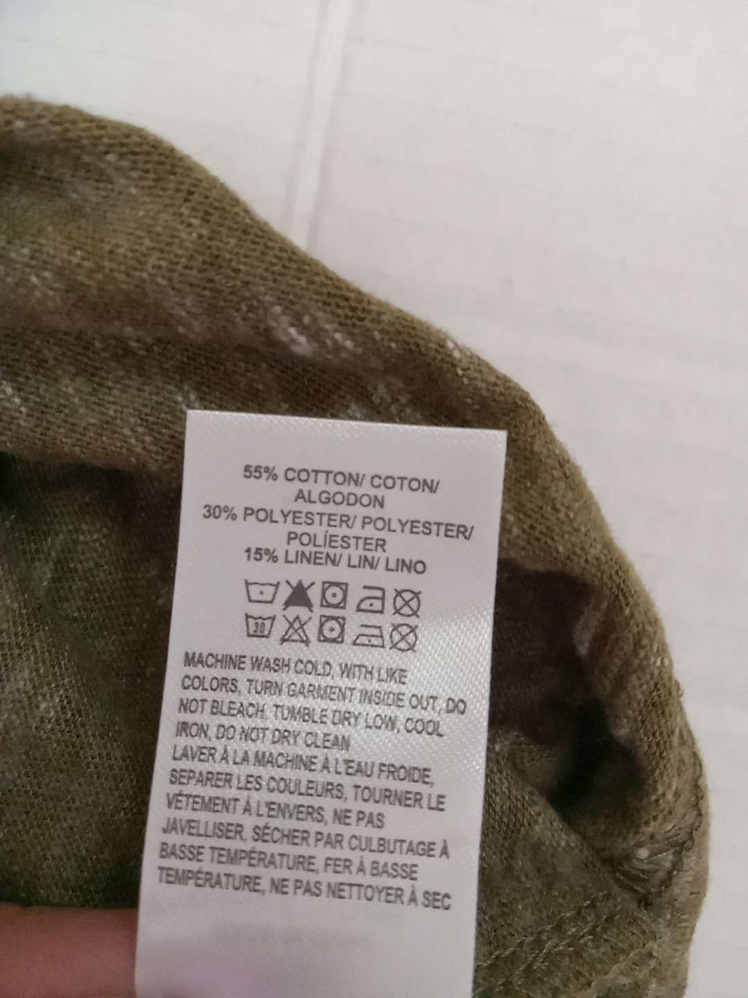 Lucky Brand Men Heather Green Open Collar Shortsleeve Linen Blend Shirt Size L gallery