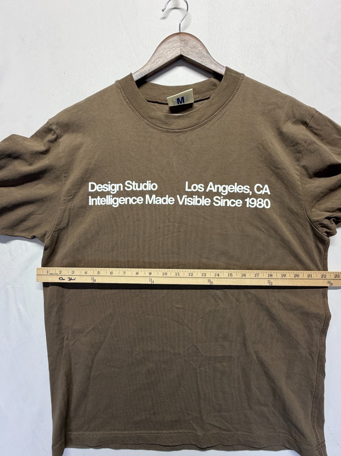 PacSun Design Studio T-Shirt Mens Medium Brown Text Graphic Back Everyday Wear gallery