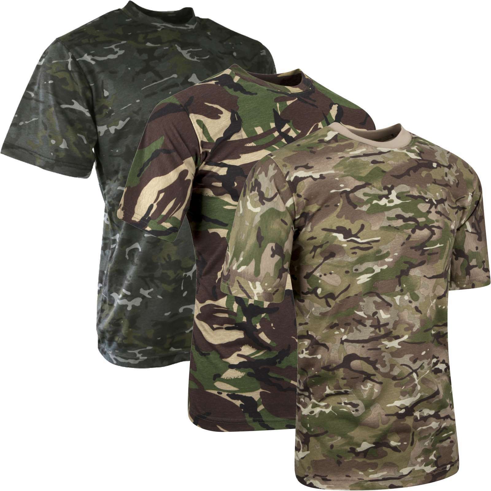 Mens Short Sleeved T-Shirt BTP DPM Camouflage Polycotton Military Cadet Army gallery
