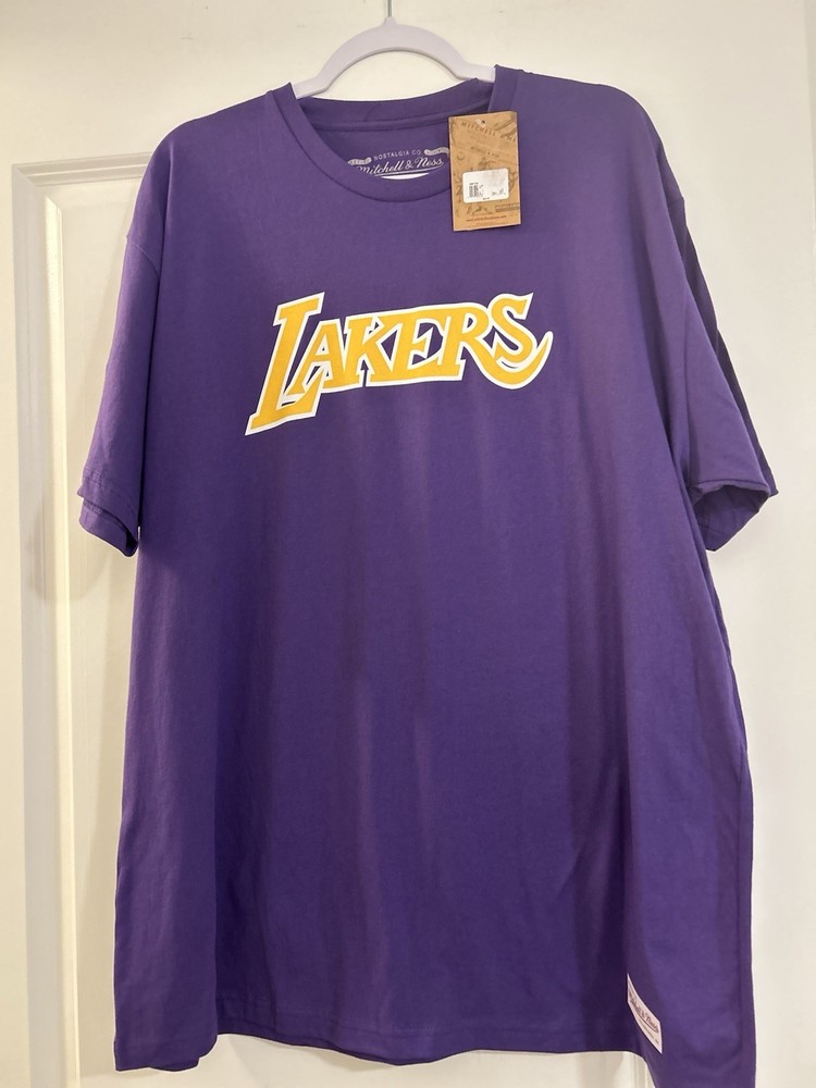 NWT Mitchell & Ness /Tee/ LA Lakers Logo Purple/Yellow/White/Size 2XL