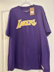 NWT Mitchell & Ness /Tee/ LA Lakers Logo Purple/Yellow/White/Size 2XL