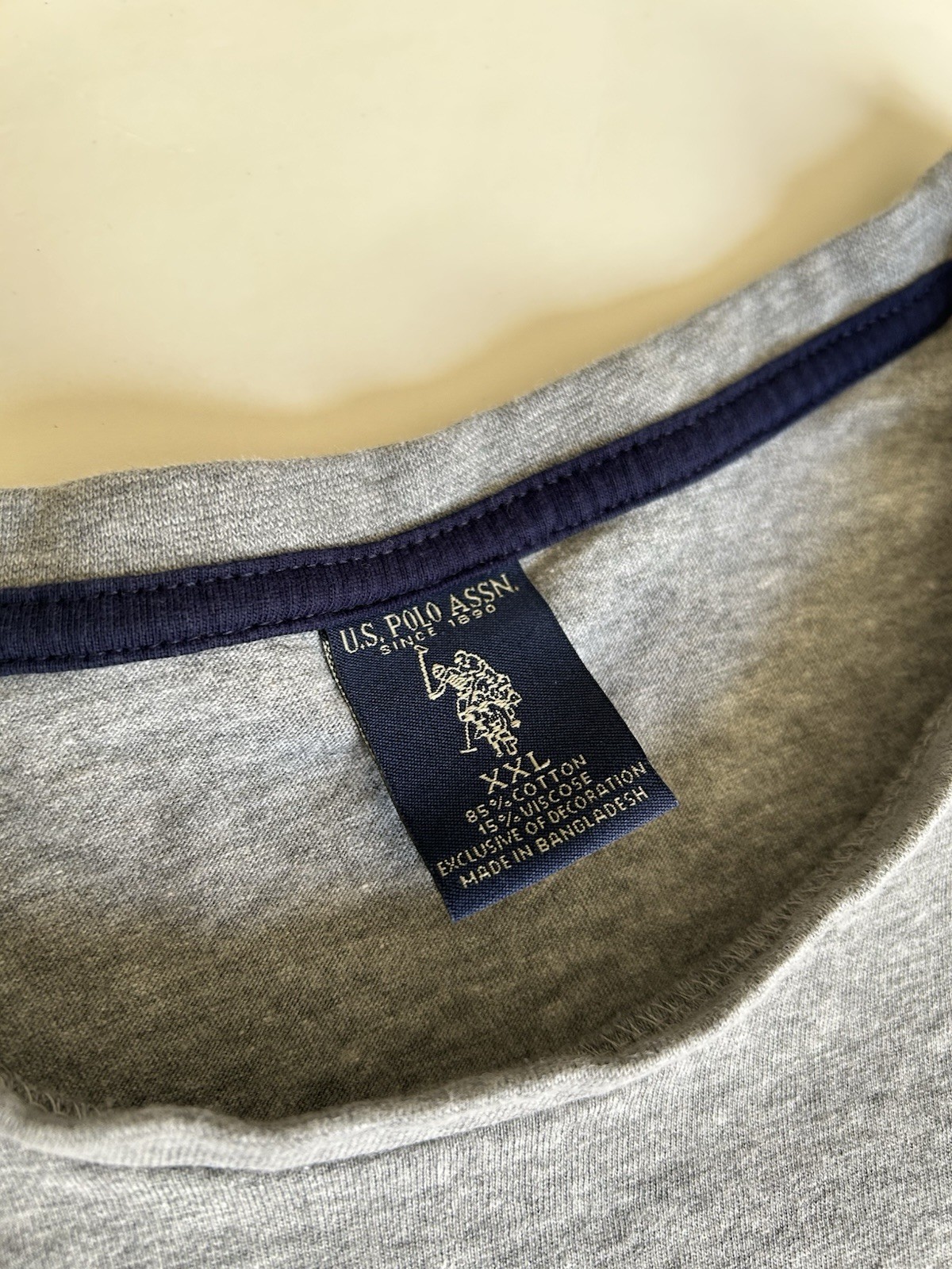 U.S. Polo Assn. Men's XXL Gray Solid Logo Crew Neck Long Sleeve Knit T-Shirt gallery