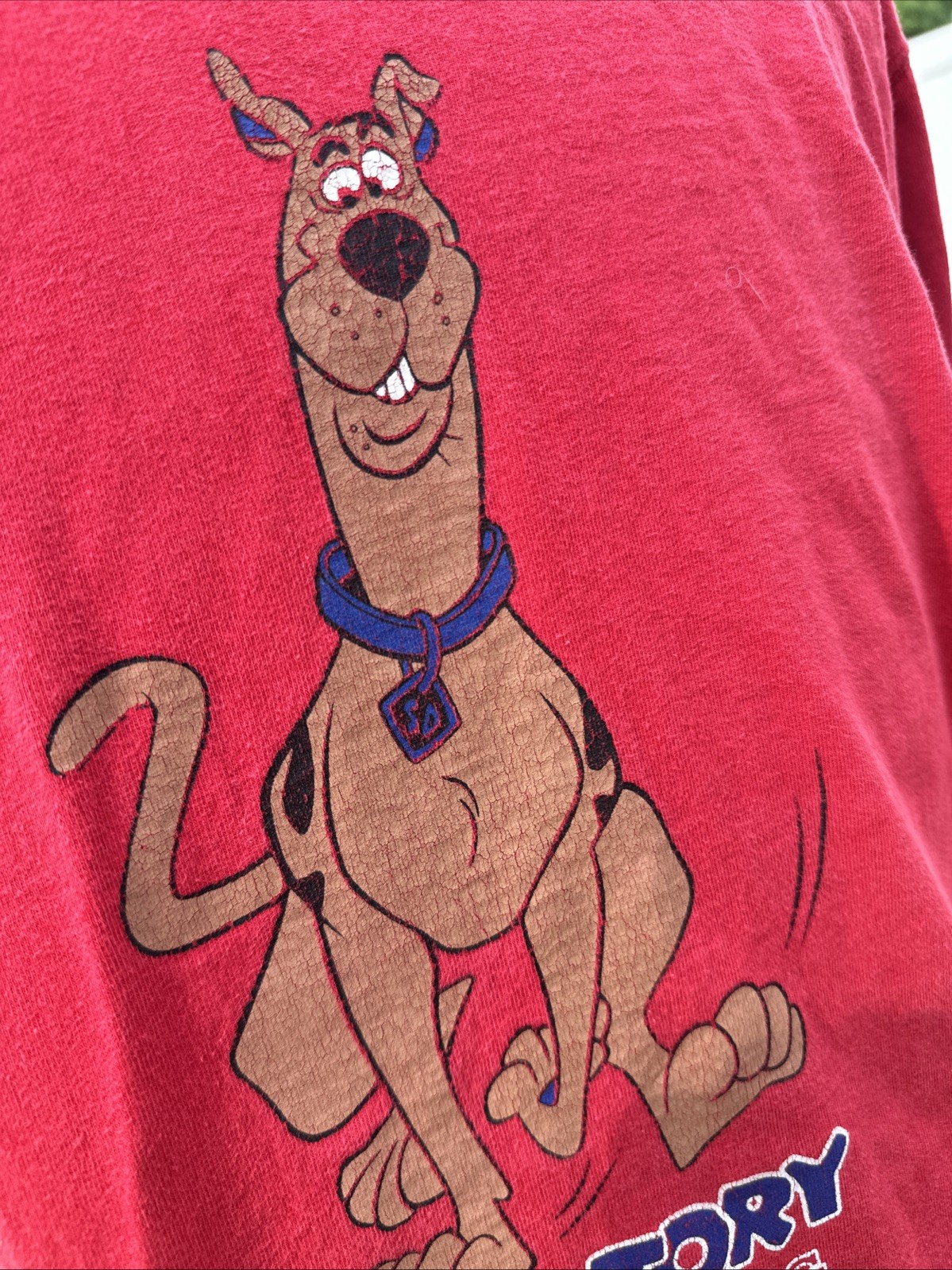 Vtg 90s Scooby Doo Iceberg History T- shirt Red 100% Cotton Made In Italy Large gallery