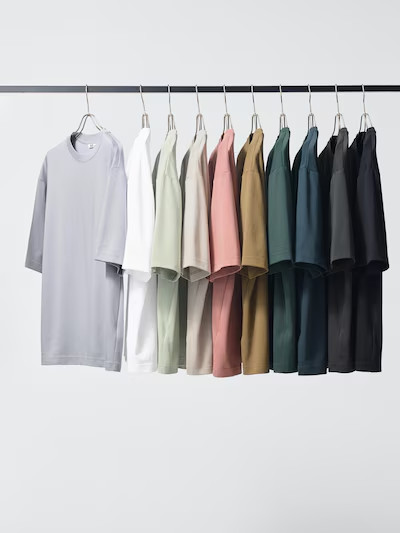 [2PCS SAME COLOR] UNIQLO U AIRism Cotton Oversized T-Shirt Half-Sleeve Japan NWT gallery