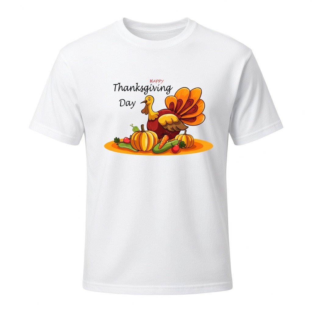 Happy Thanksgiving Turkey Pumpkin Harvest Fall Graphic Tee gallery