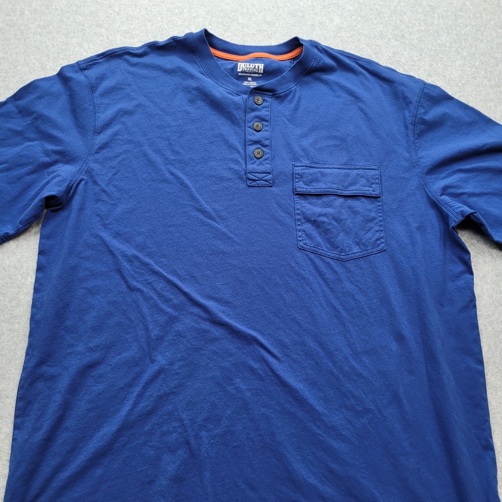 Duluth Trading Men’s XL Blue 1/4 Buttons T-Shirt