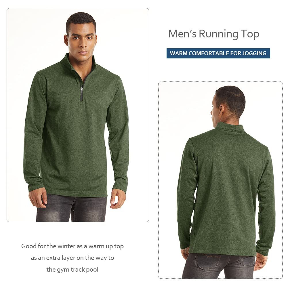 Men's 1/4 Zip Pullover Sweater Lightweight Long Sleeve Gym Workout Outdoor Shirt gallery