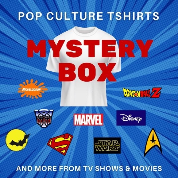 Mystery Tshirt 3 pack – pop culture shirts concert superhero anime movies disney