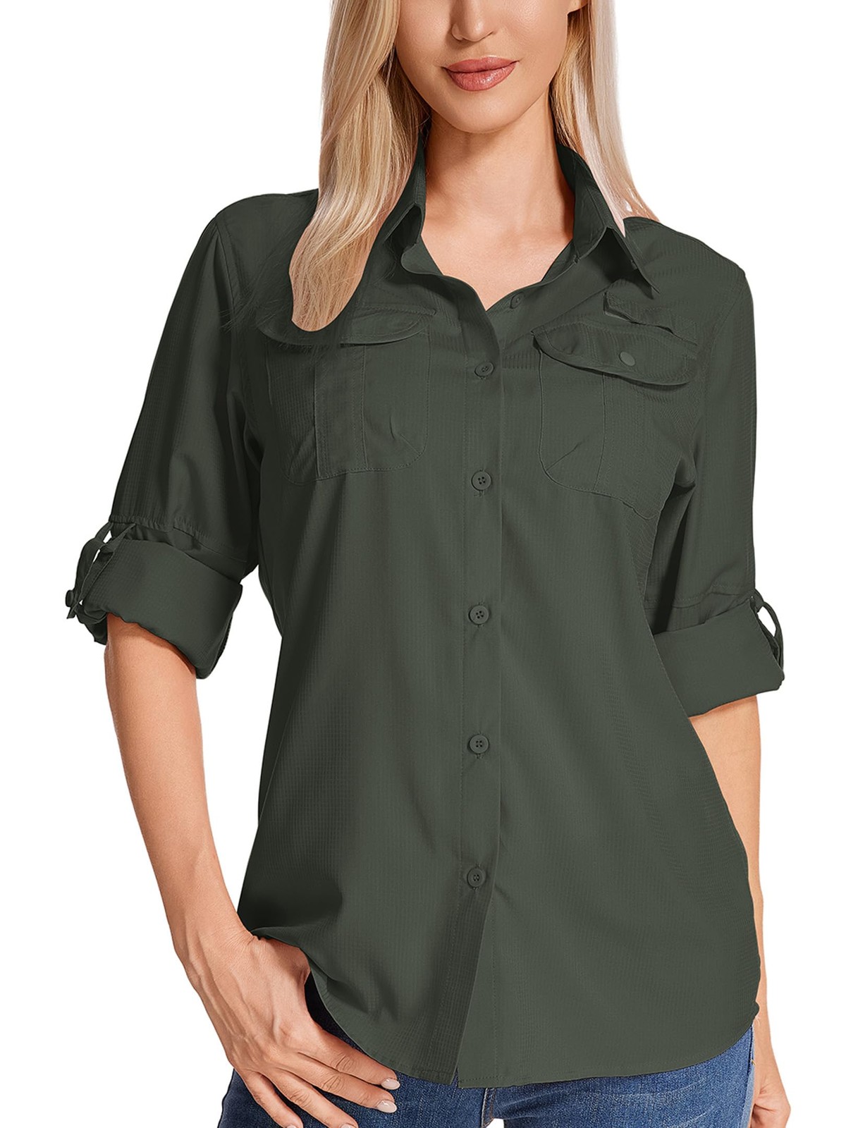Shirt Womens UPF 50+ UV Protection Hiking Shirt Safari Clothing Ladies Outdoor Shirt Sch... gallery